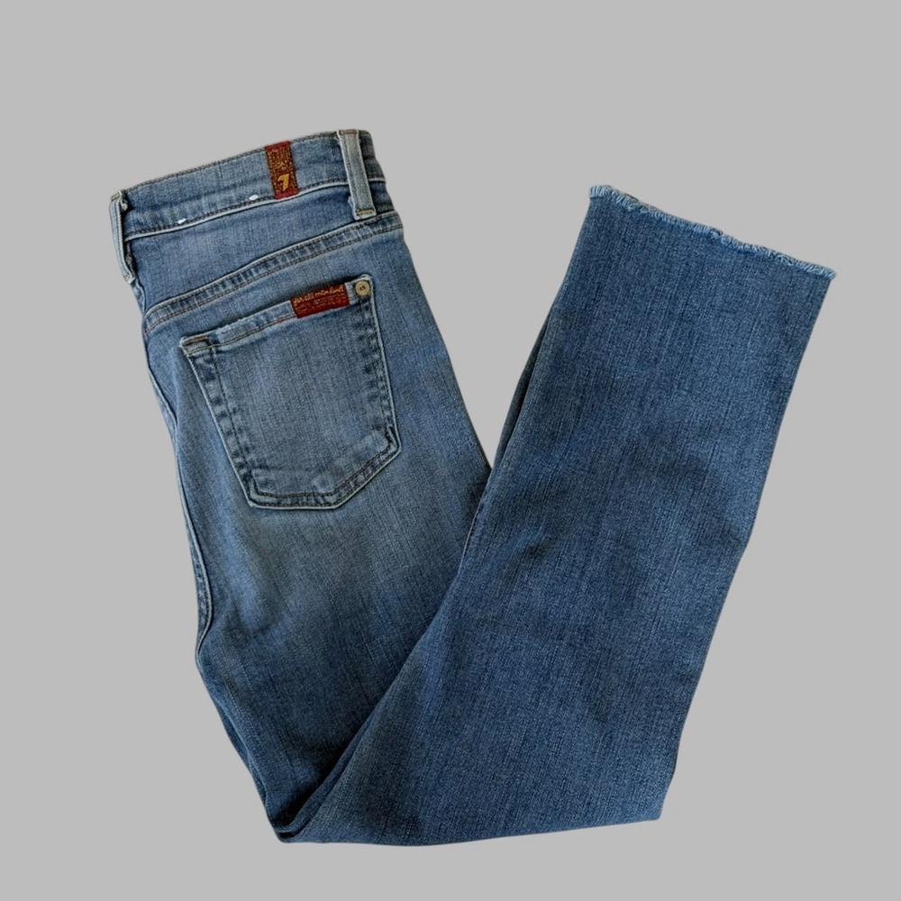 7 For All Mankind Edie Cropped Skinny Jeans Size 26 - Picture 7 of 10